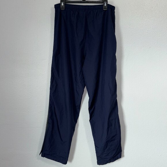 Russell Athletic Navy Track Pants L Zip Hem Mesh Lined Striped Sides Retro 2000s - Picture 2 of 10